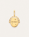 Charm Médaillon Double Maman Lovely Heart Plaqué Or