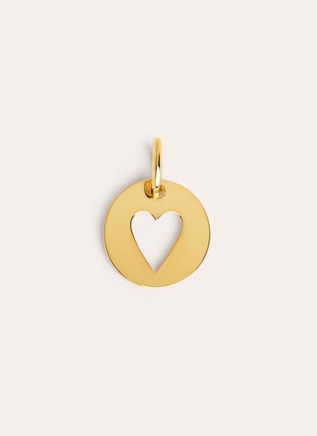 Charm Medallion Heart Baño Oro