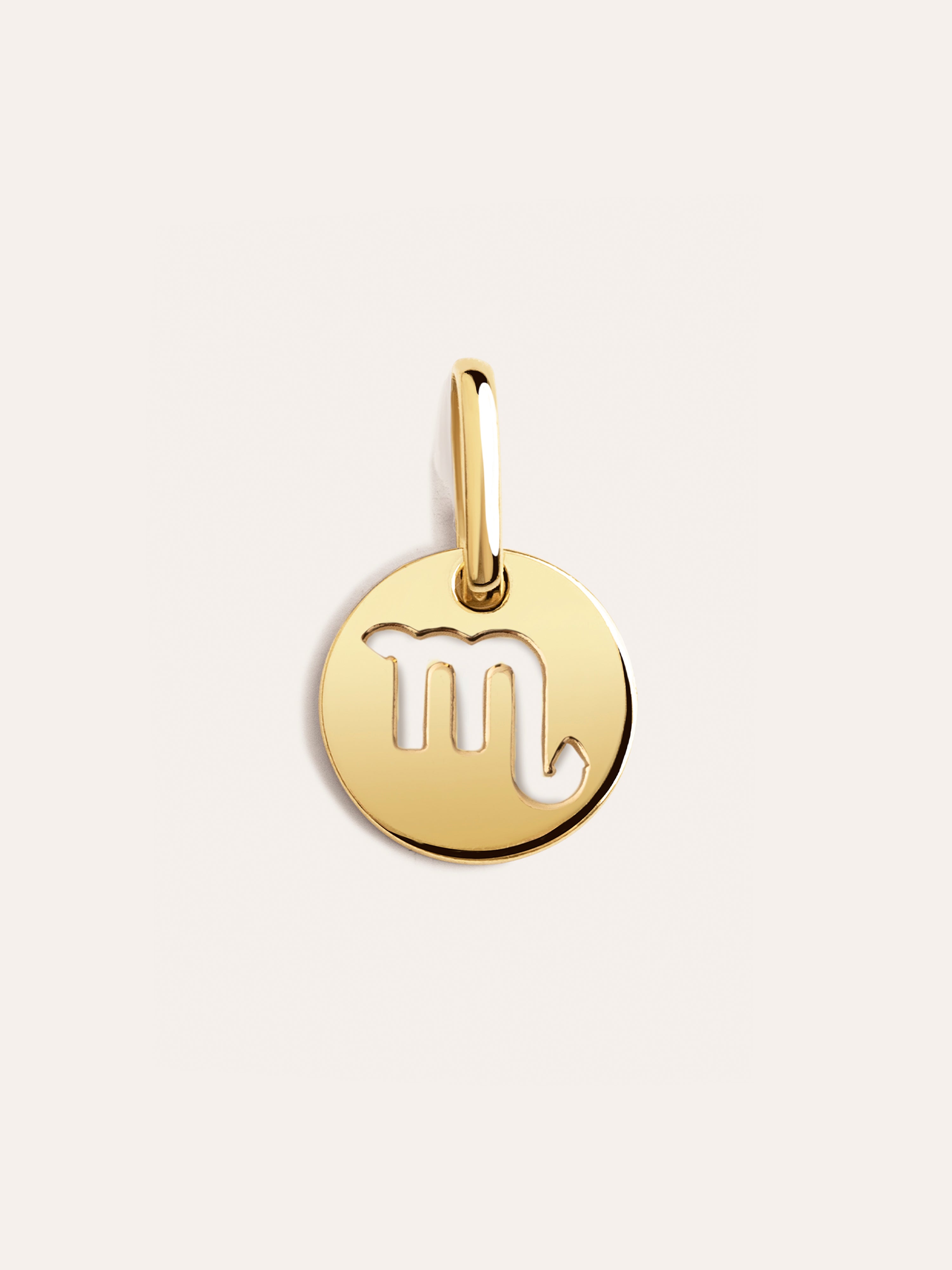 Charm Mini Medallion Zodiaco Plata Baño Oro