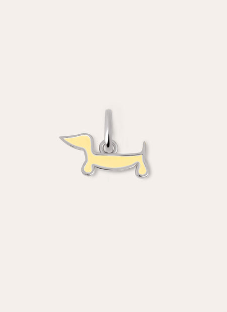 Mini Dackel Enamel Yellow Charm 