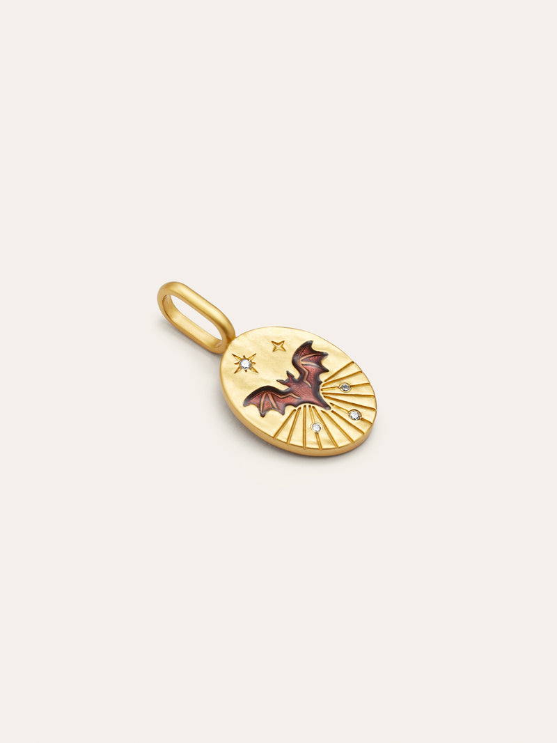 Mystic Fledermaus Charm, vergoldet