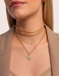 MAJALE - Girocollo rigido dorato | Choker d'oro | Girocollo dorato da donna | Choker Double Ring | Collana rigida regolabile doppia | gioielli da donna MAJALE - Girocollo rigido dorato | Choker d'oro | Girocollo dorato da donna | Choker Double Ring | Collana rigida regolabile doppia | gioielli da donna