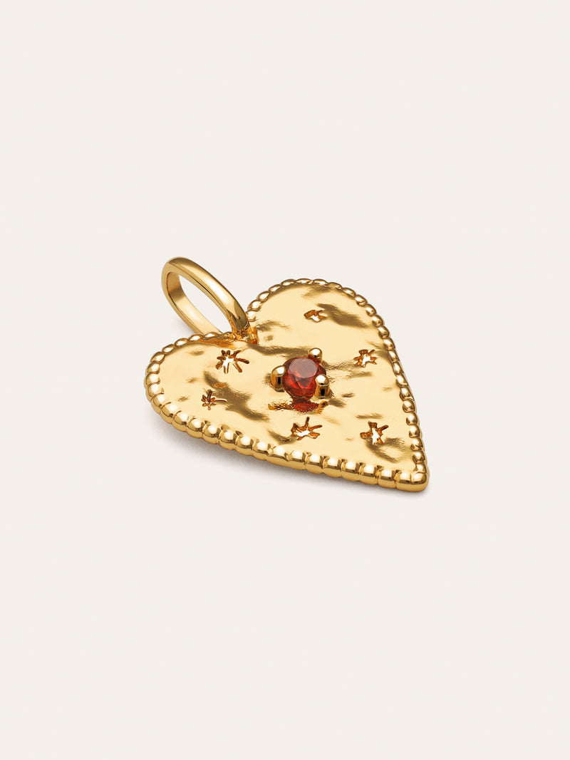 Charm Raw Heart Baño Oro