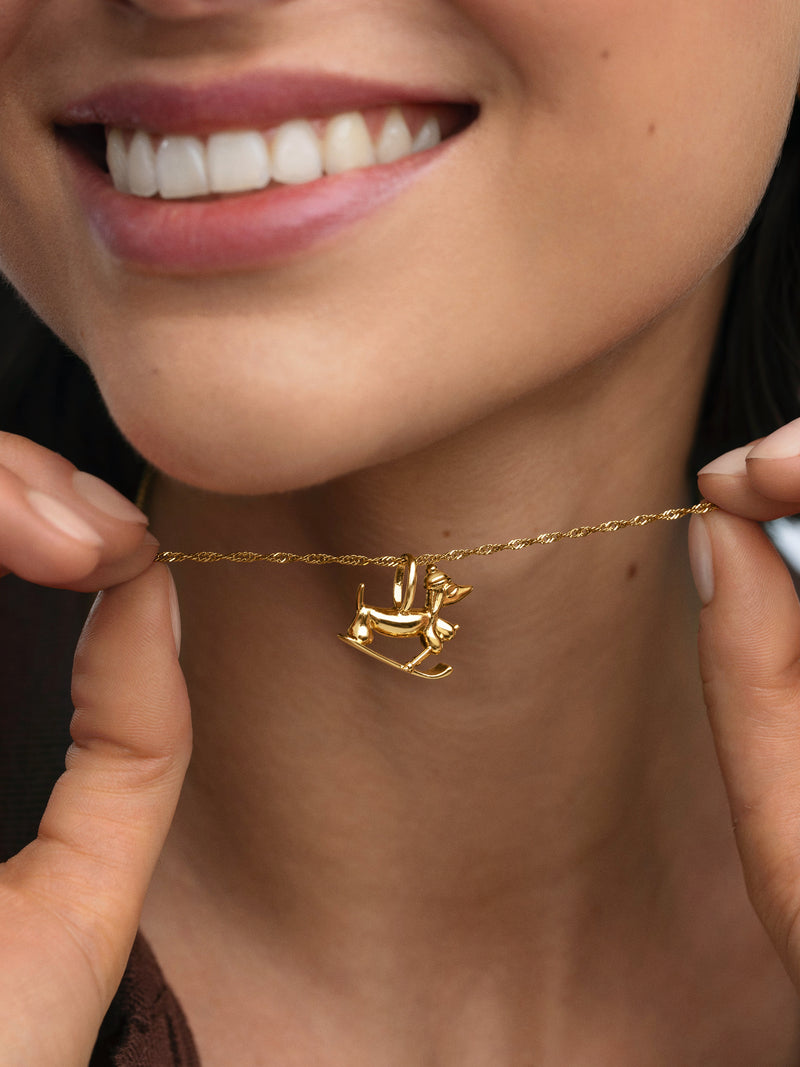 Charm Winter Teckel Banho de Ouro