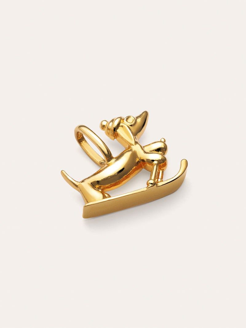 Charm Winter Teckel Banho de Ouro