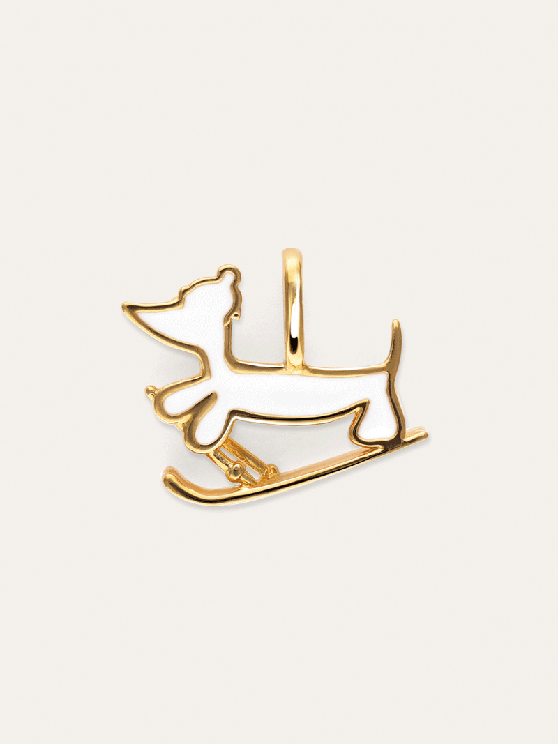 Charm Winter Teckel Banho de Ouro