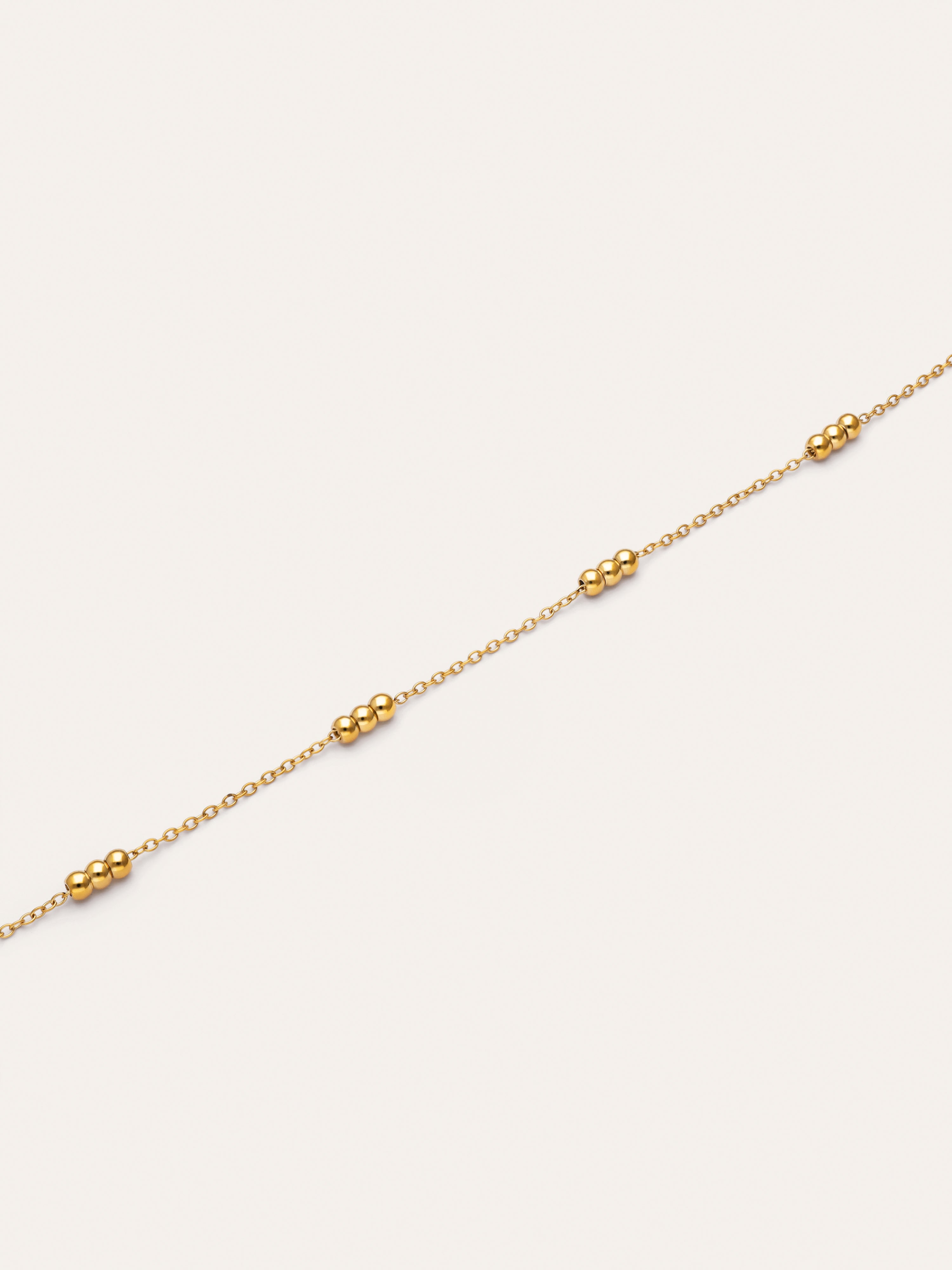 Collar Triple Dots Acero Baño Oro