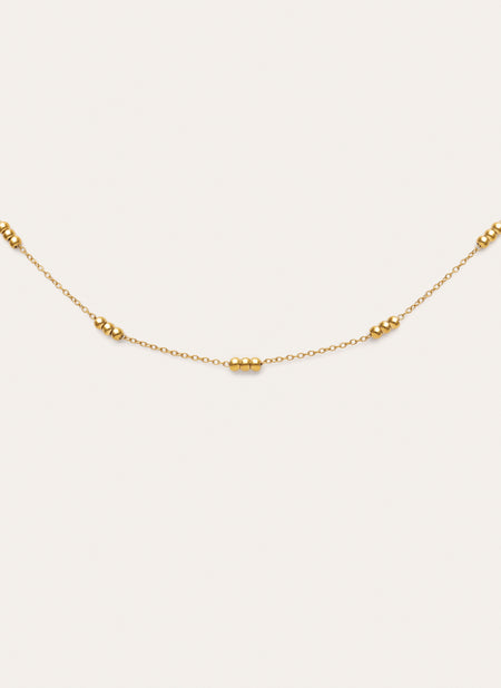 Collar Triple Dots Acero Baño Oro