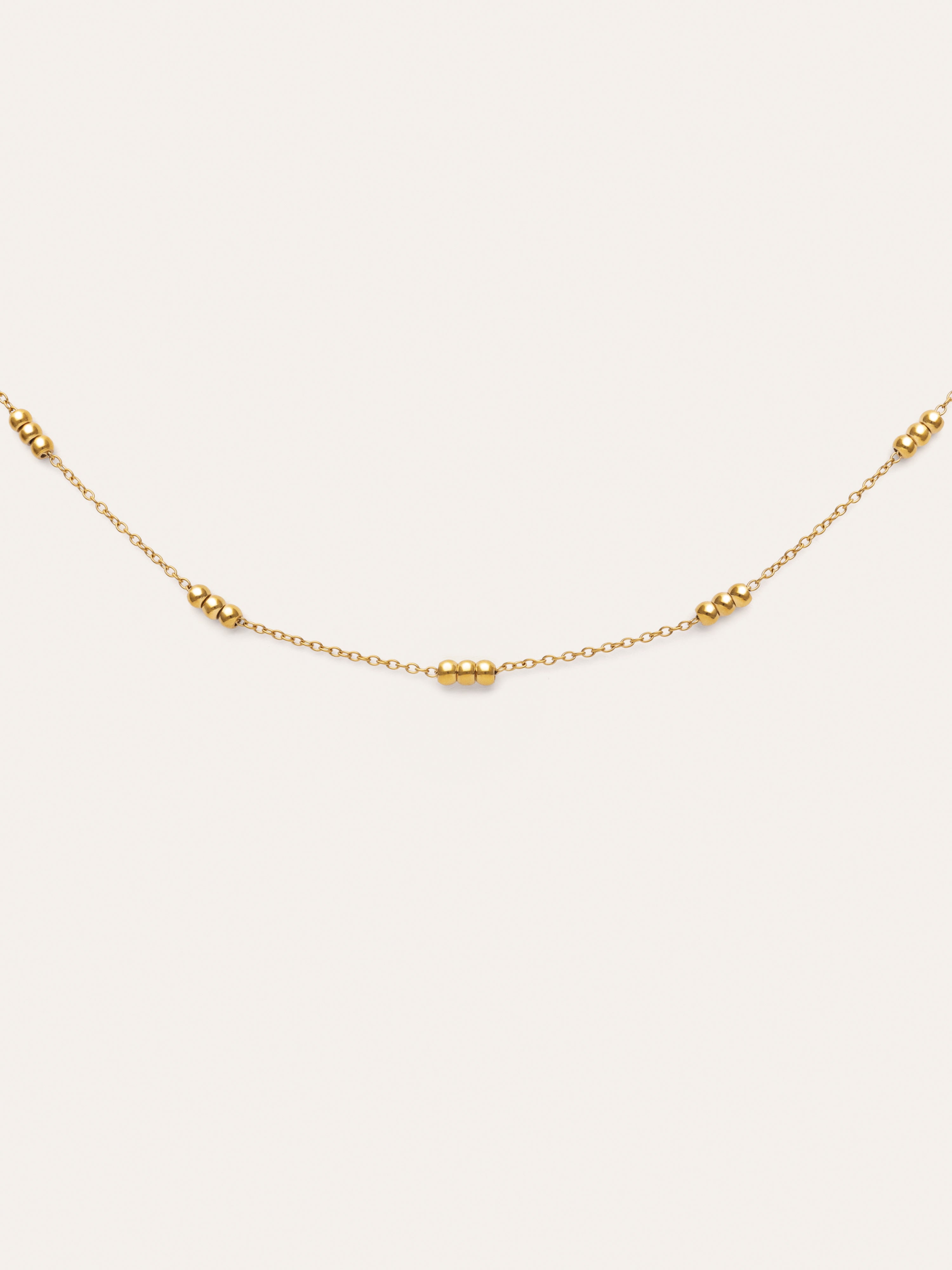 Collar Triple Dots Acero Baño Oro