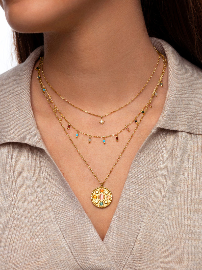 Collar Polar Star Plata Baño Oro