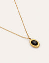 Imagen detalle de Collar Ágata Stone Acero Baño Oro