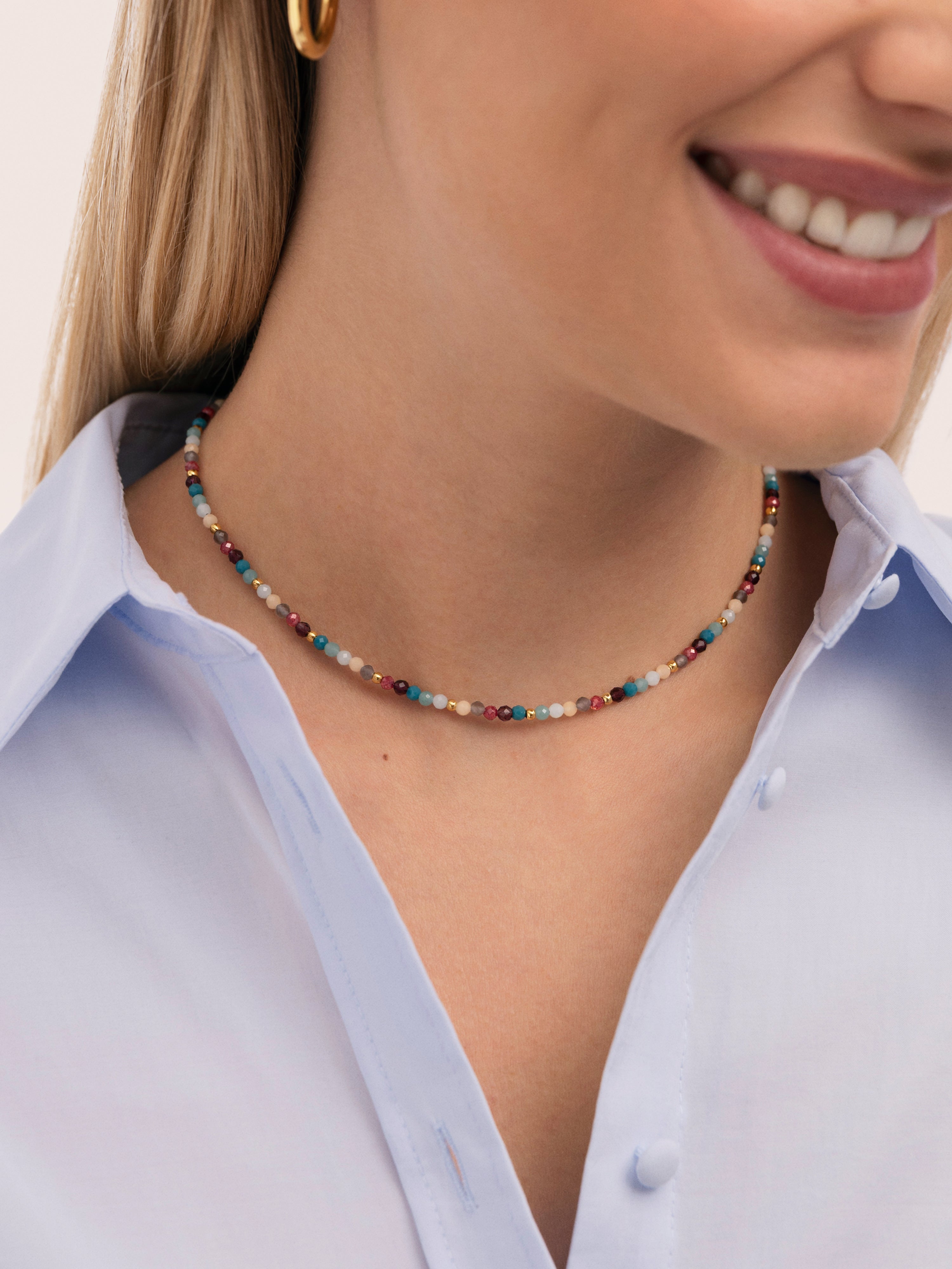 Collar Altea Bruma Acero Baño Oro