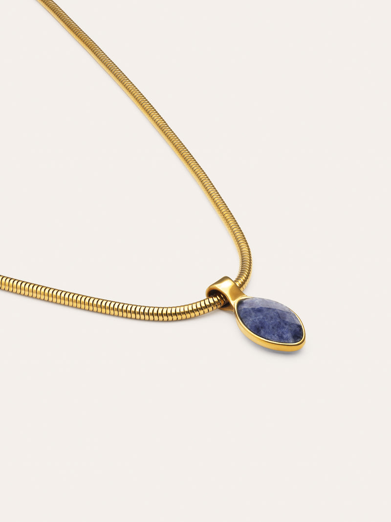 Alma Kyanite Steel Gold-Plated Necklace