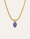 Alma Kyanite Steel Gold-Plated Necklace