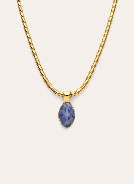Alma Kyanite Steel Gold-Plated Necklace