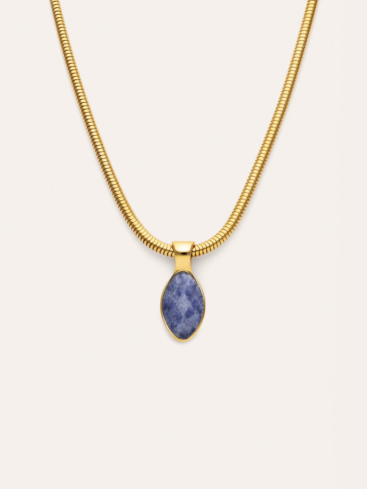 Alma Kyanite Steel Gold-Plated Necklace
