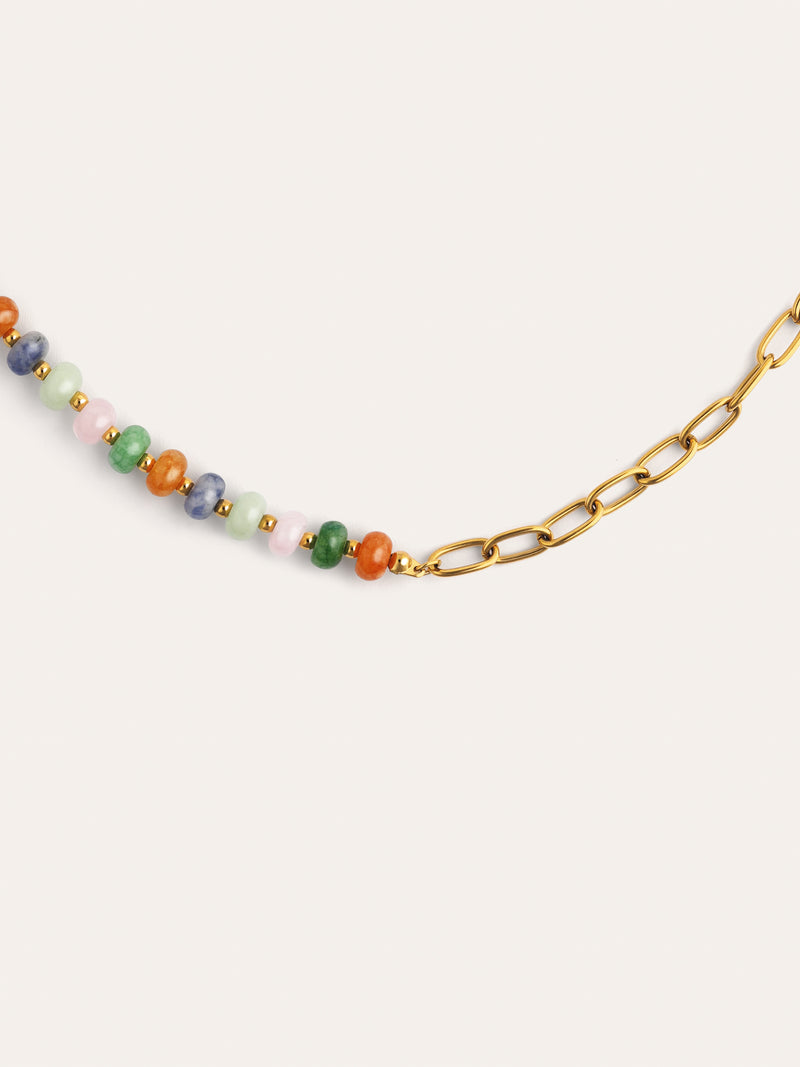 Colar Alpine Chic Stones Aço Banho de Ouro