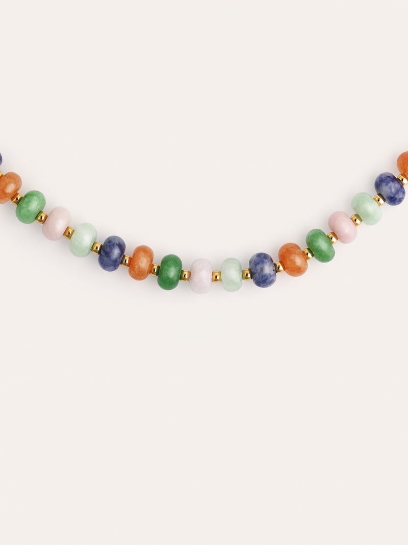 Collar Alpine Stones Acero Baño Oro