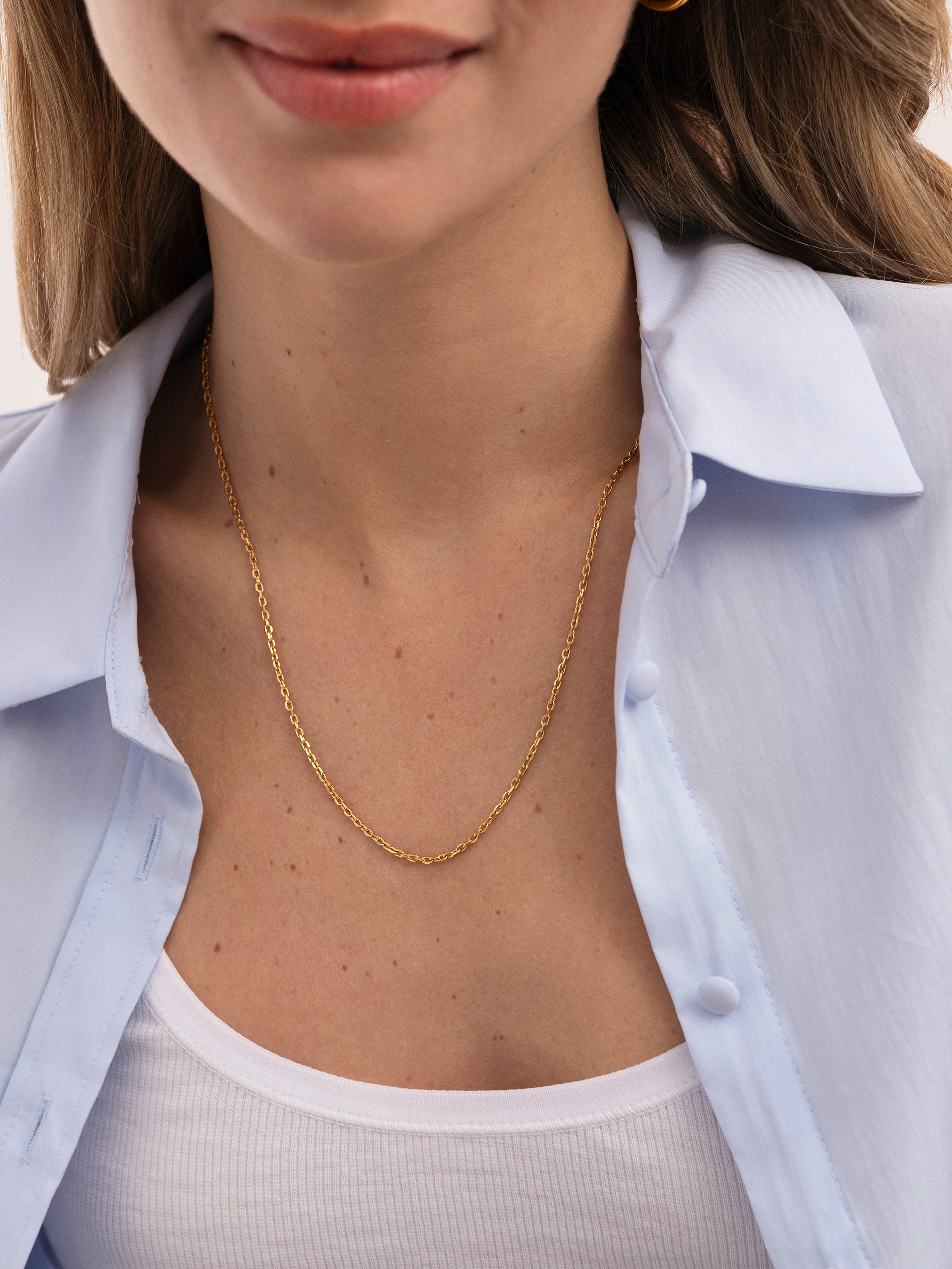 Collar Ana Acero Baño Oro