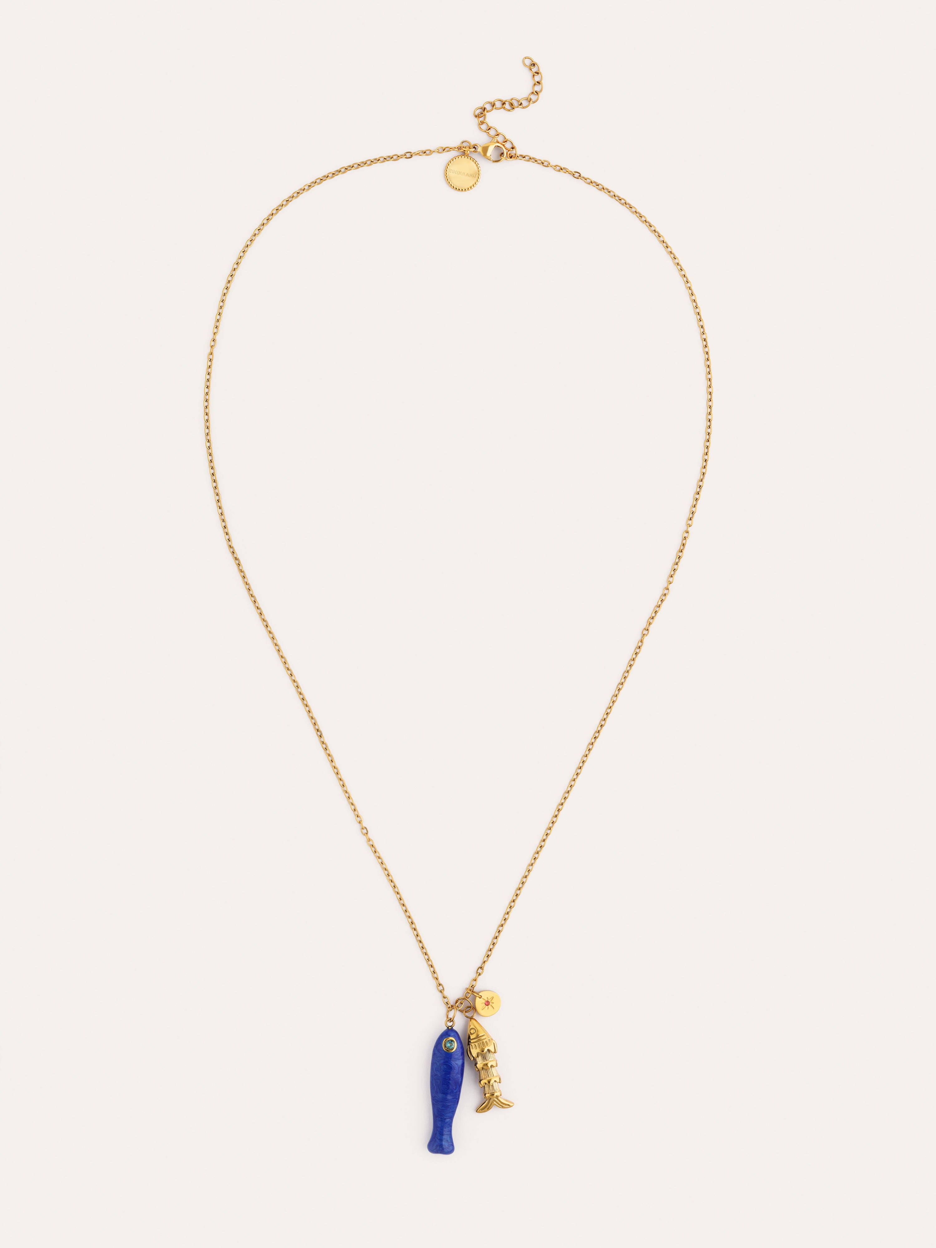 Collar Aquario Acero Baño Oro