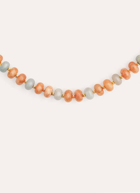 Collar Ámbar Stones Acero Baño Oro