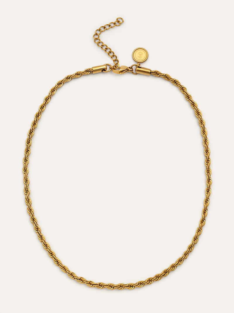 Collier Big Cord Acier Plaqué Or