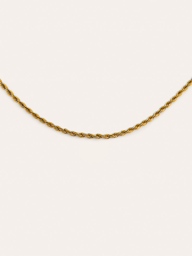 Collier Big Cord Acier Plaqué Or