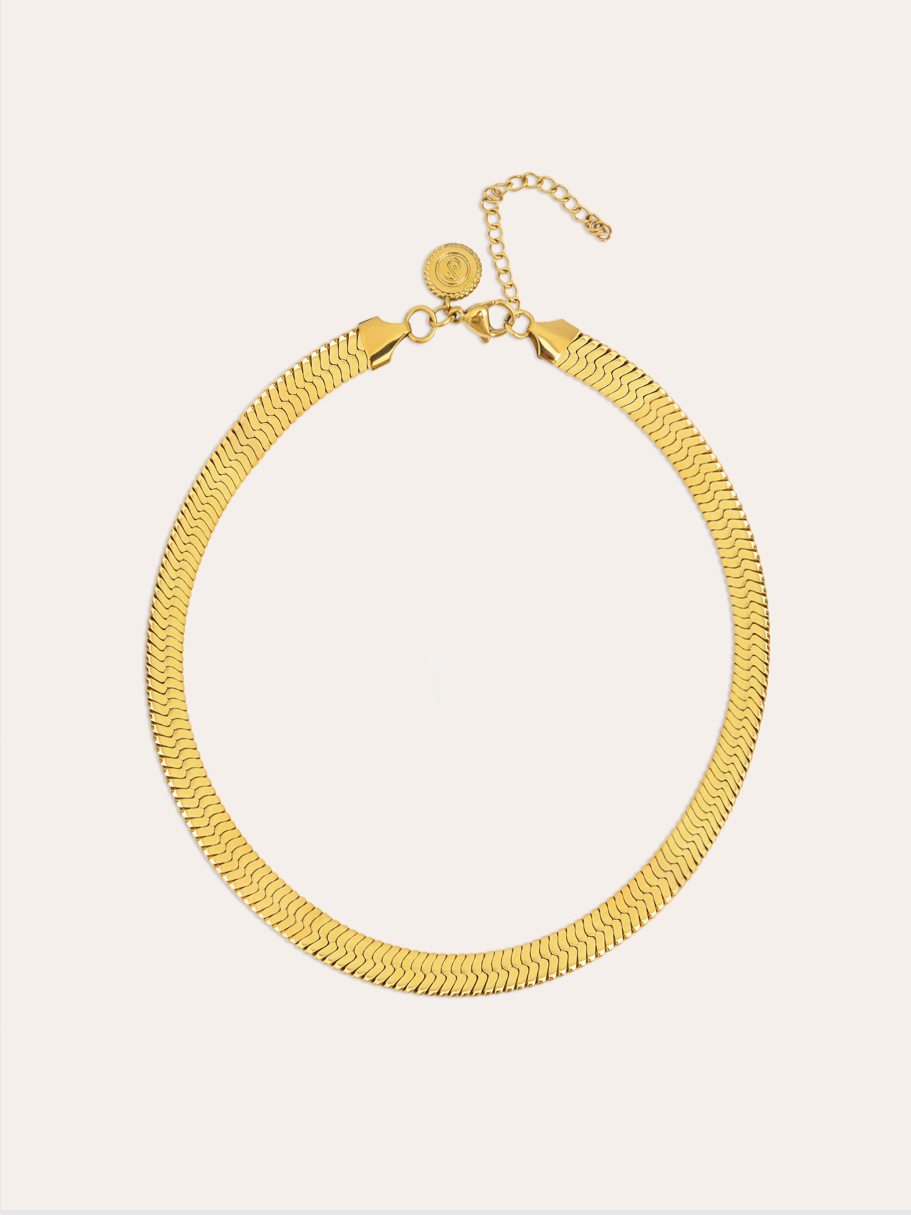 Big Lisse Halskette Edelstahl, vergoldet