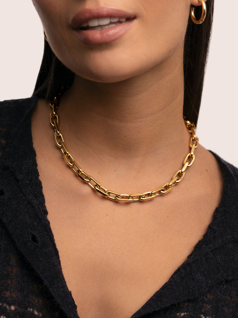 Big Link Stainless Steel Gold Necklace