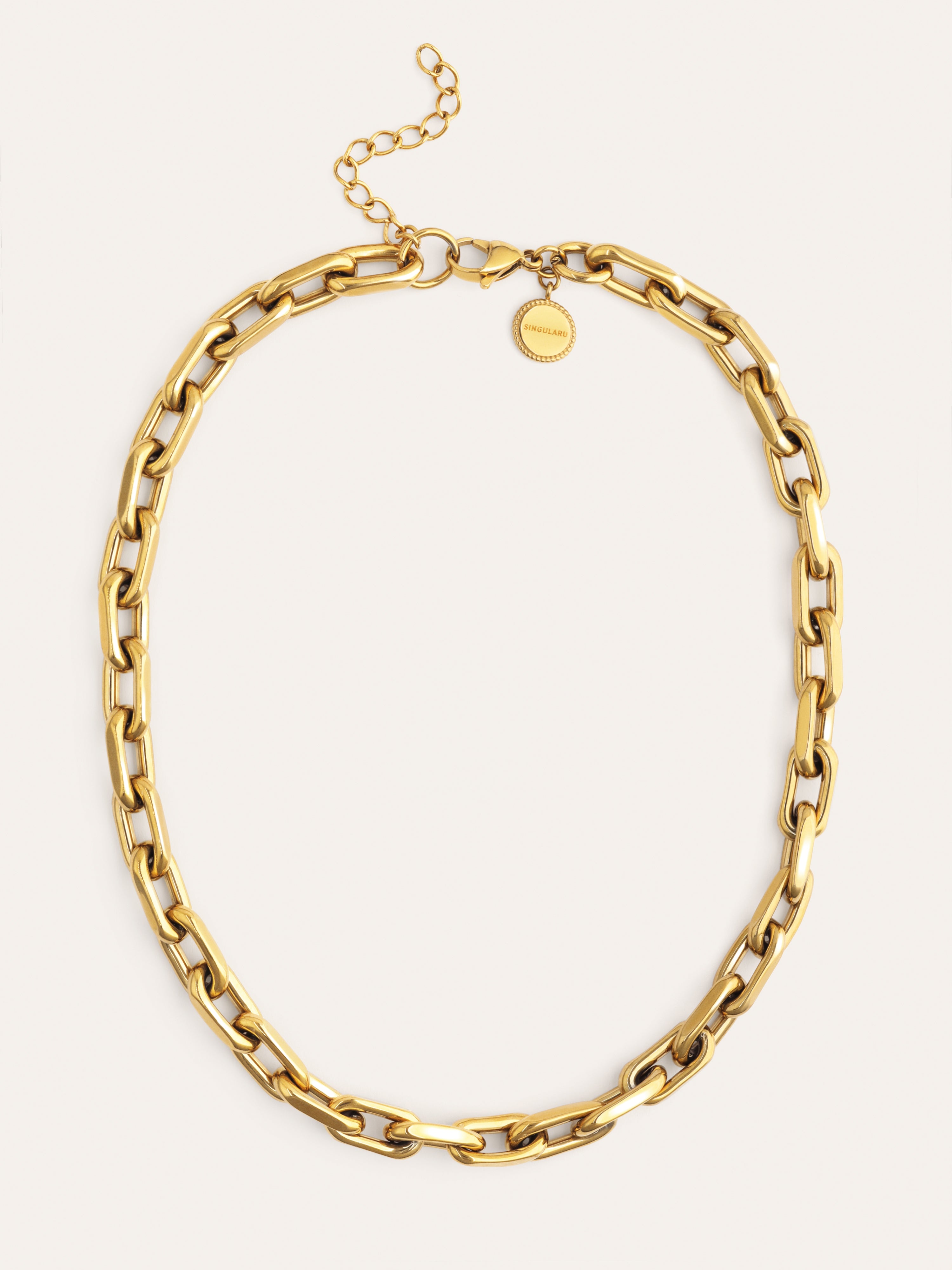 Collar Big Link Acero Baño Oro