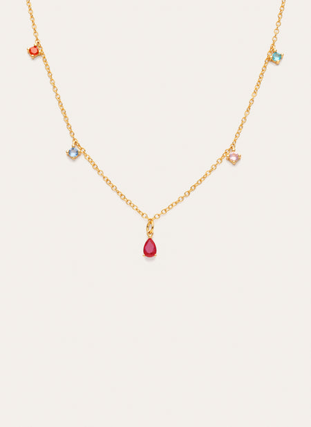 Collar Cascade Colors Baño Oro
