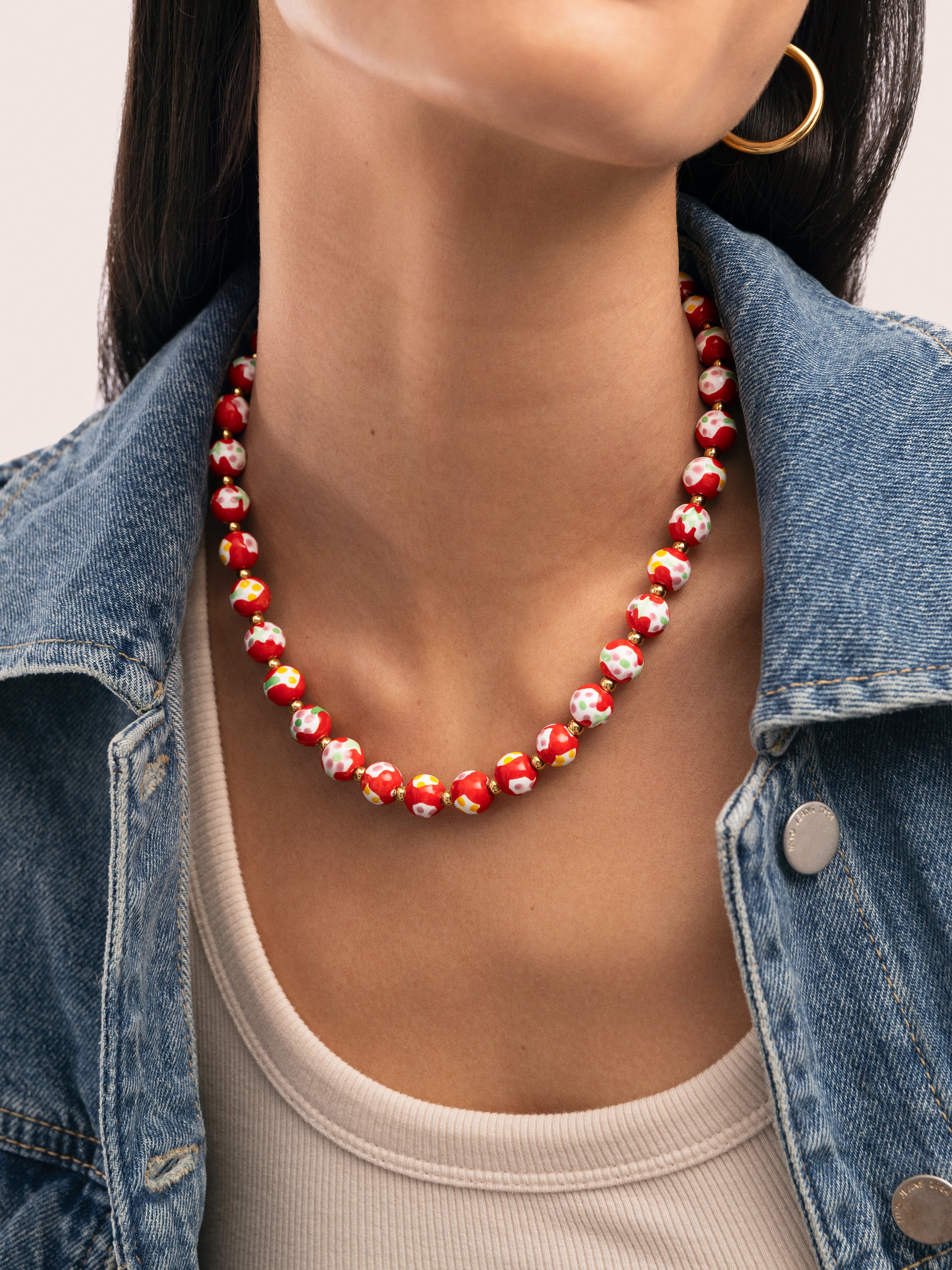 Carmesí Halskette Edelstahl vergoldet