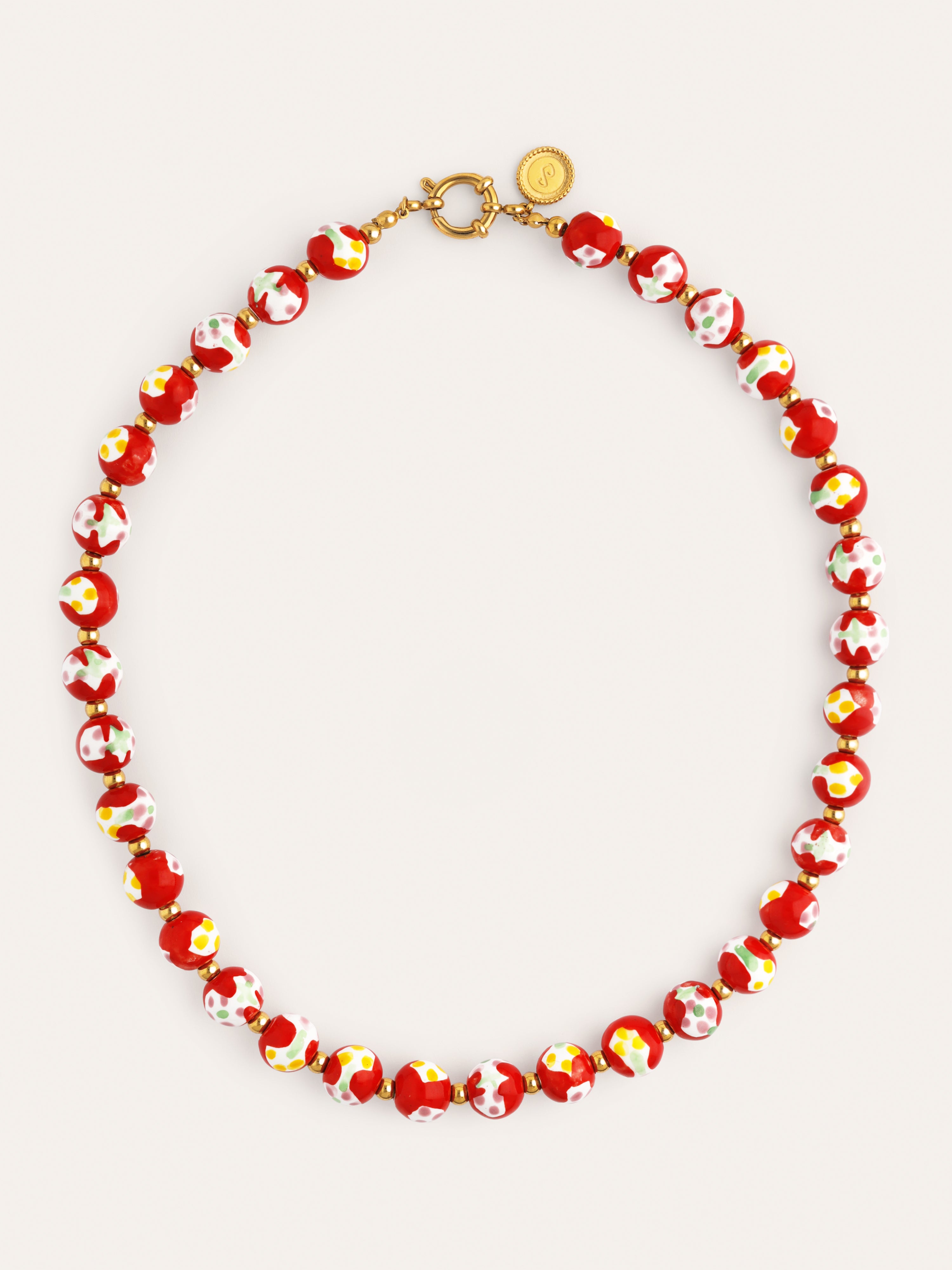 Carmesí Halskette Edelstahl vergoldet