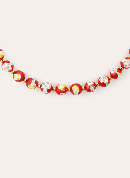 Carmesí Halskette Edelstahl vergoldet