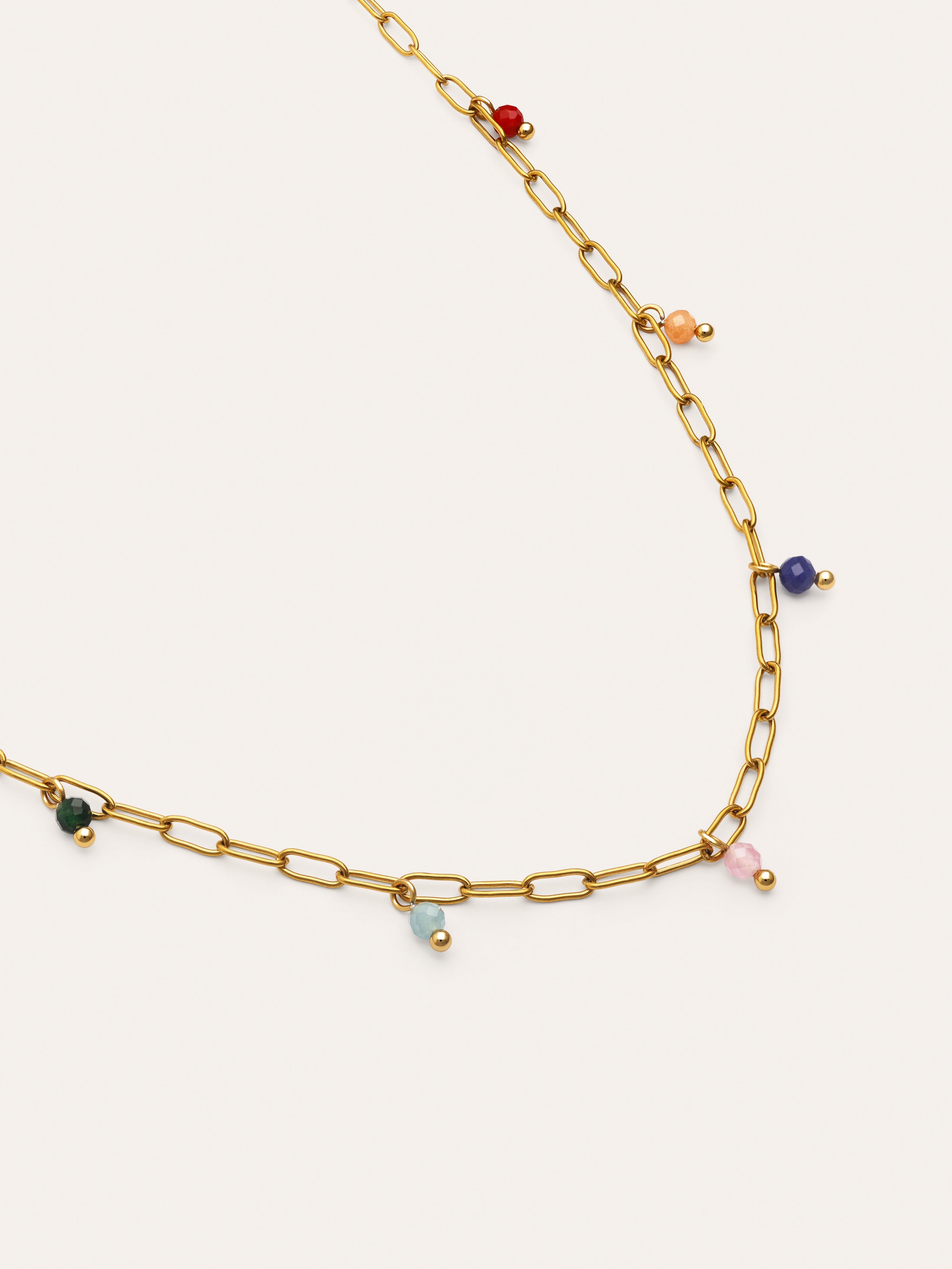 Collar Chic Dancing Stones Acero Baño Oro