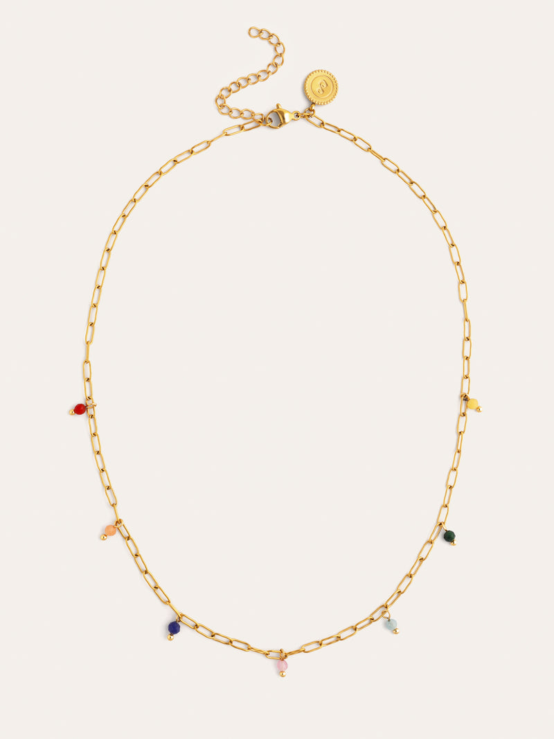 Collar Chic Dancing Stones Acero Baño Oro