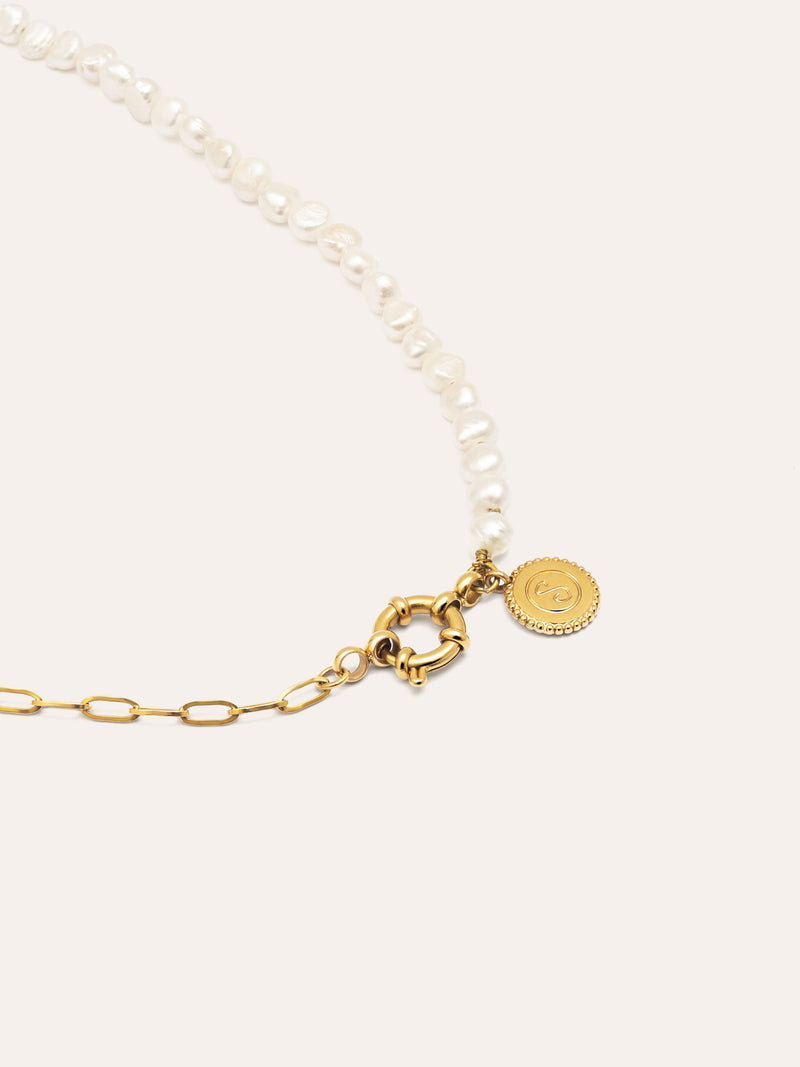 Chic Pearl Halskette Edelstahl, vergoldet