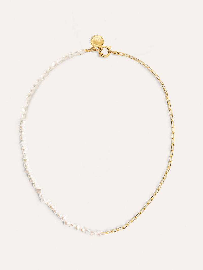 Chic Pearl Halskette Edelstahl, vergoldet