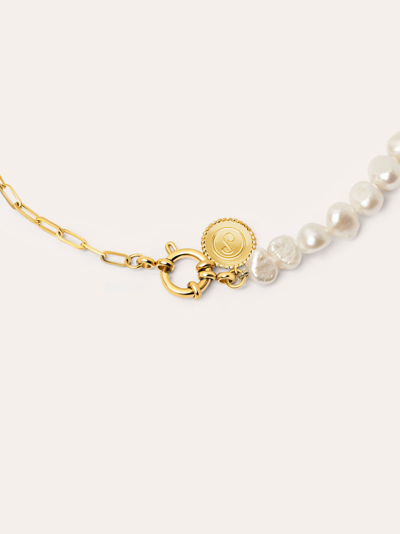 Chic Pearl Halskette Edelstahl, vergoldet