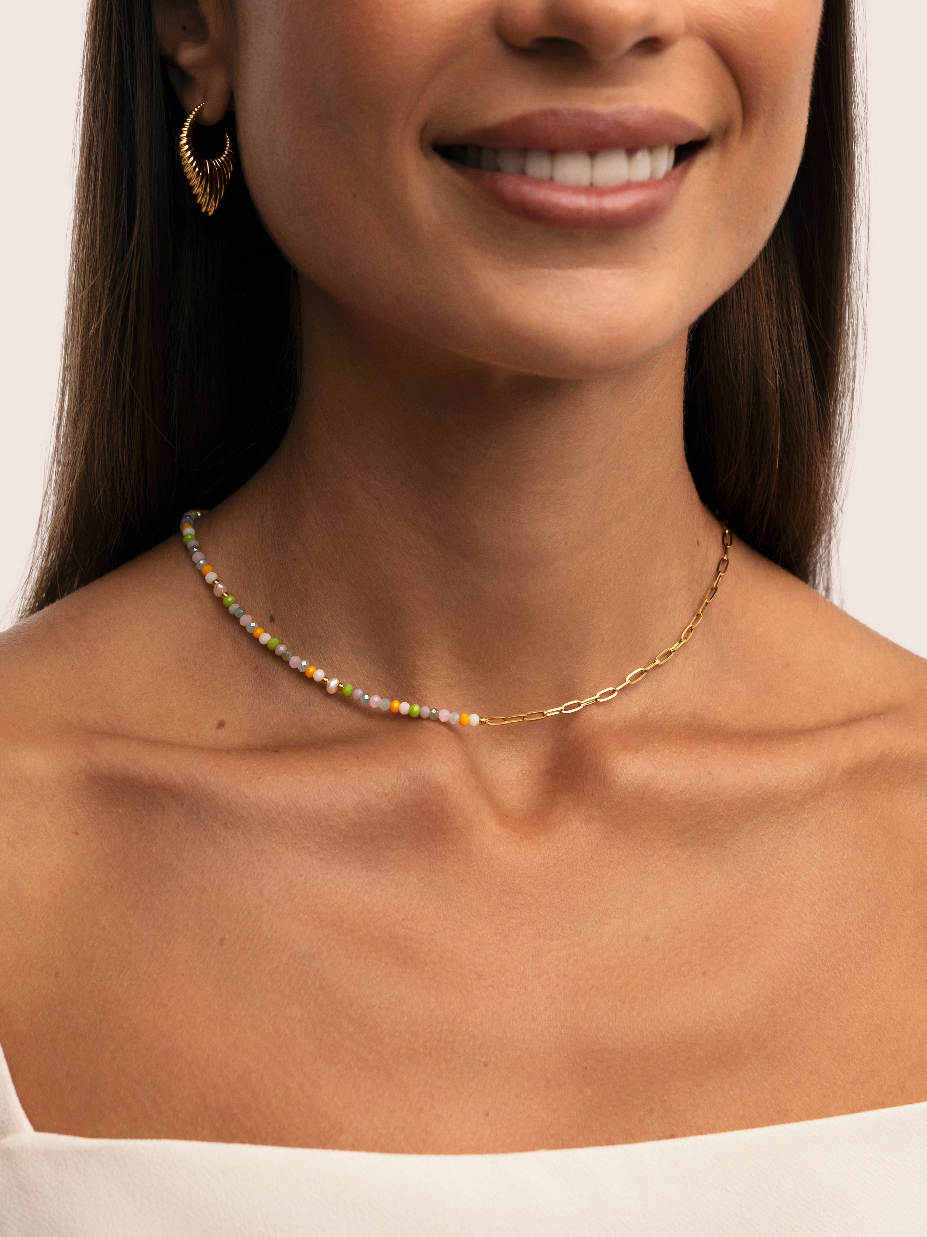 Chic Nora Halskette Edelstahl, vergoldet