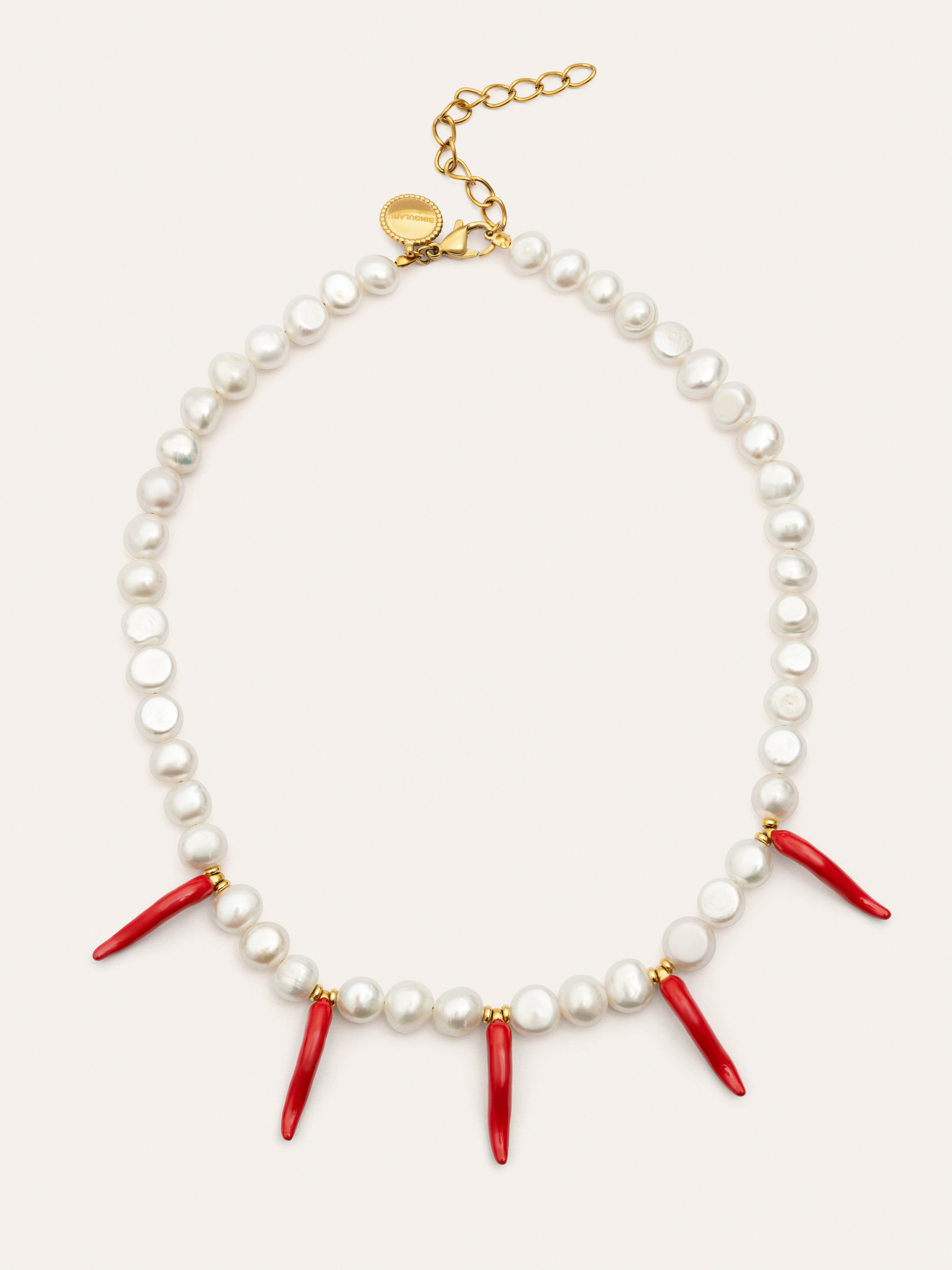 Collar Chili Pearl Acero Baño Oro