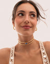 Choker Cianita Acero Baño Oro
