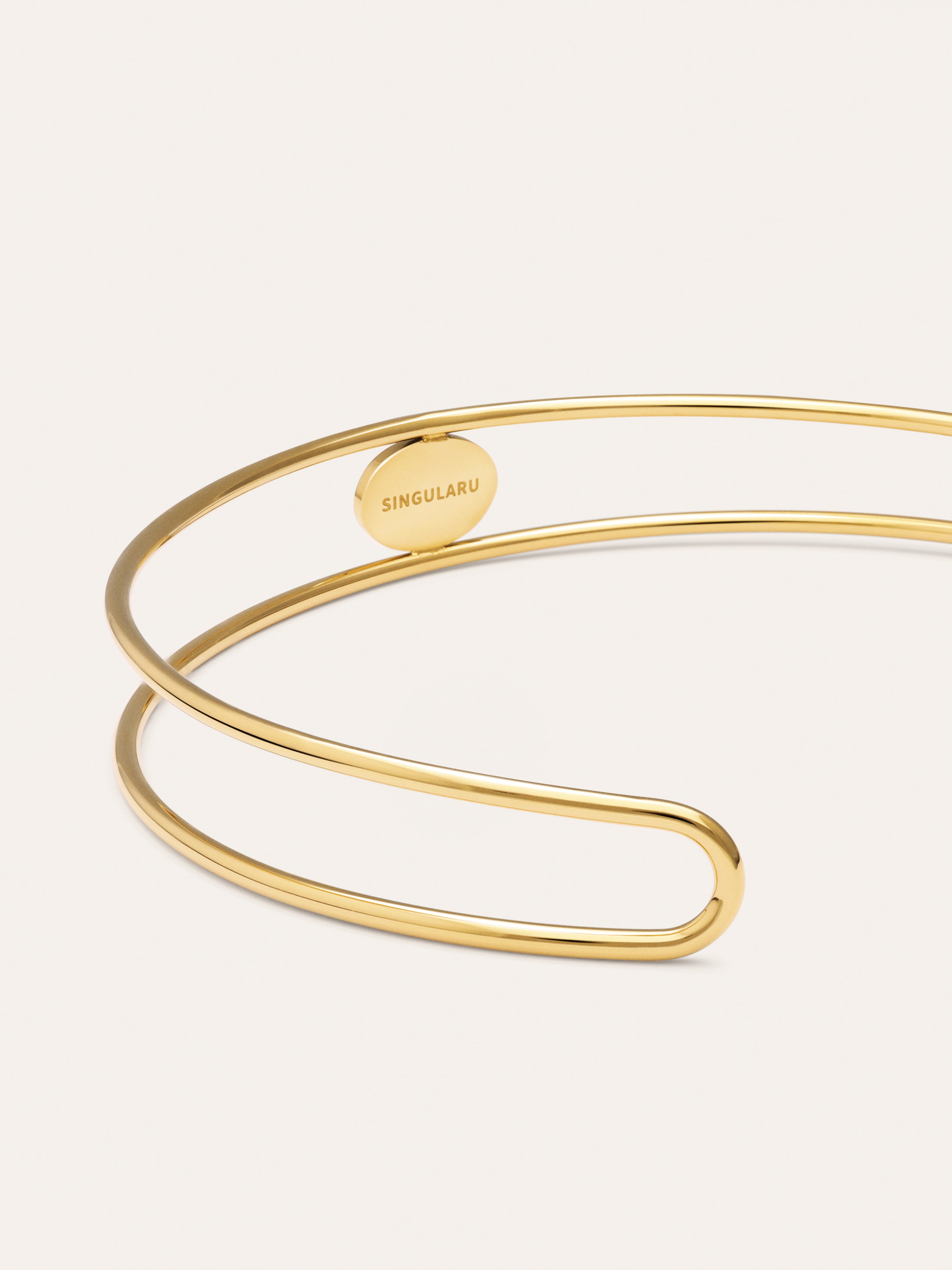 Choker Cianita Acero Baño Oro