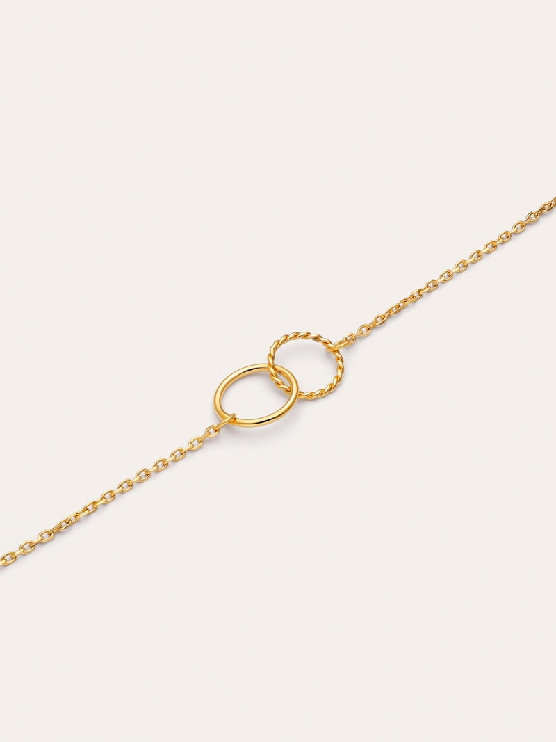 Collar Circles Twist Acero Baño Oro