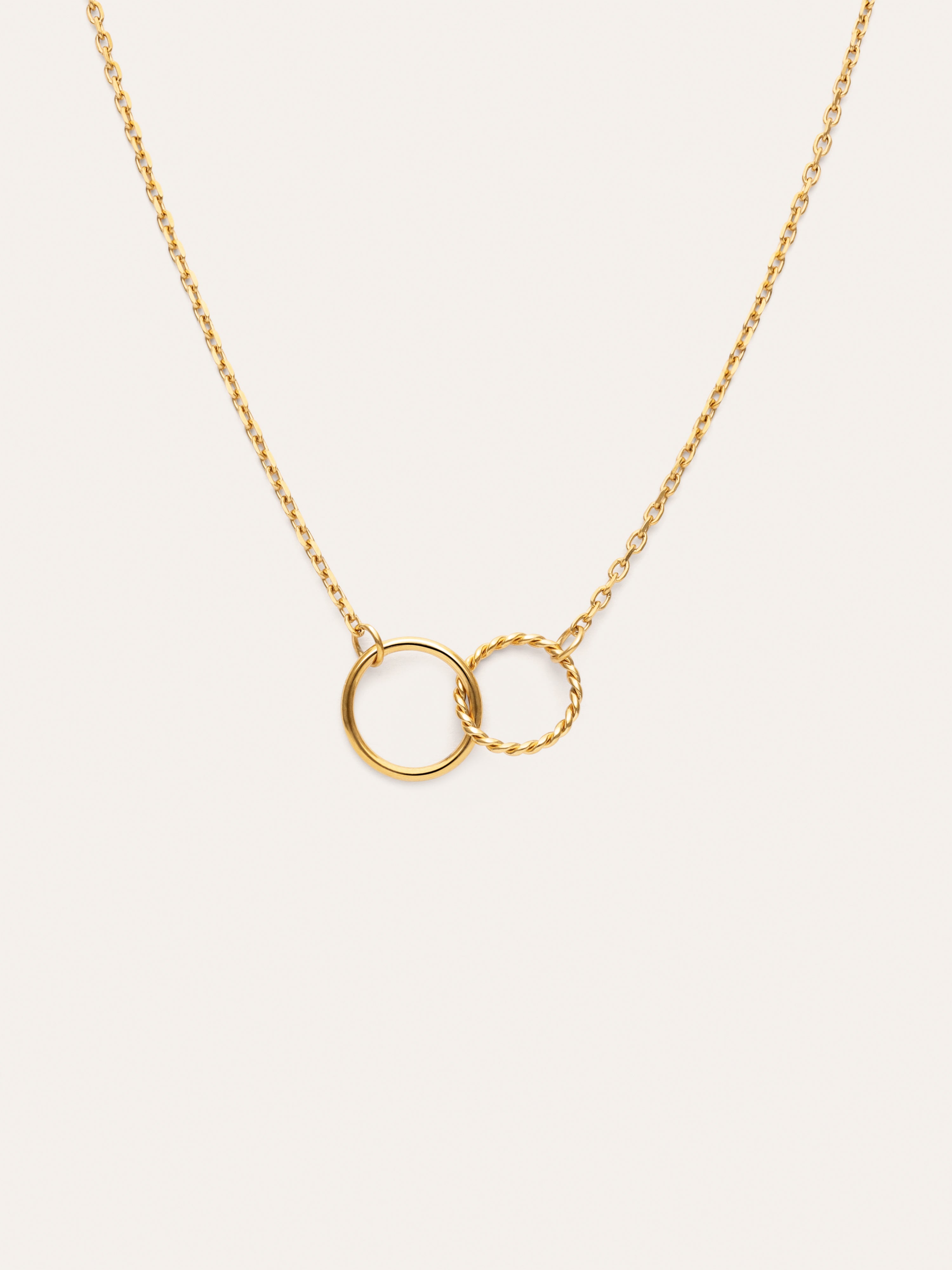 Collar Circles Twist Acero Baño Oro