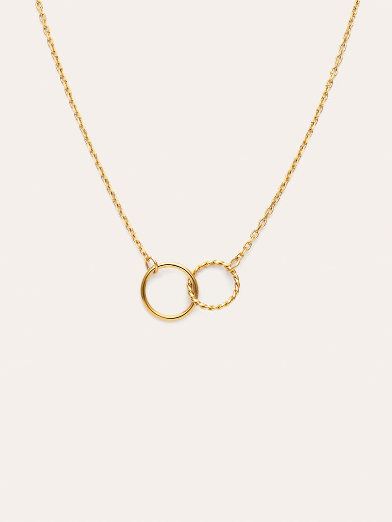 Collar Circles Twist Acero Baño Oro