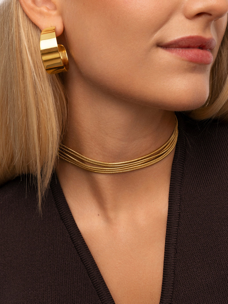 Choker Cleopatra Aço Banho de Ouro