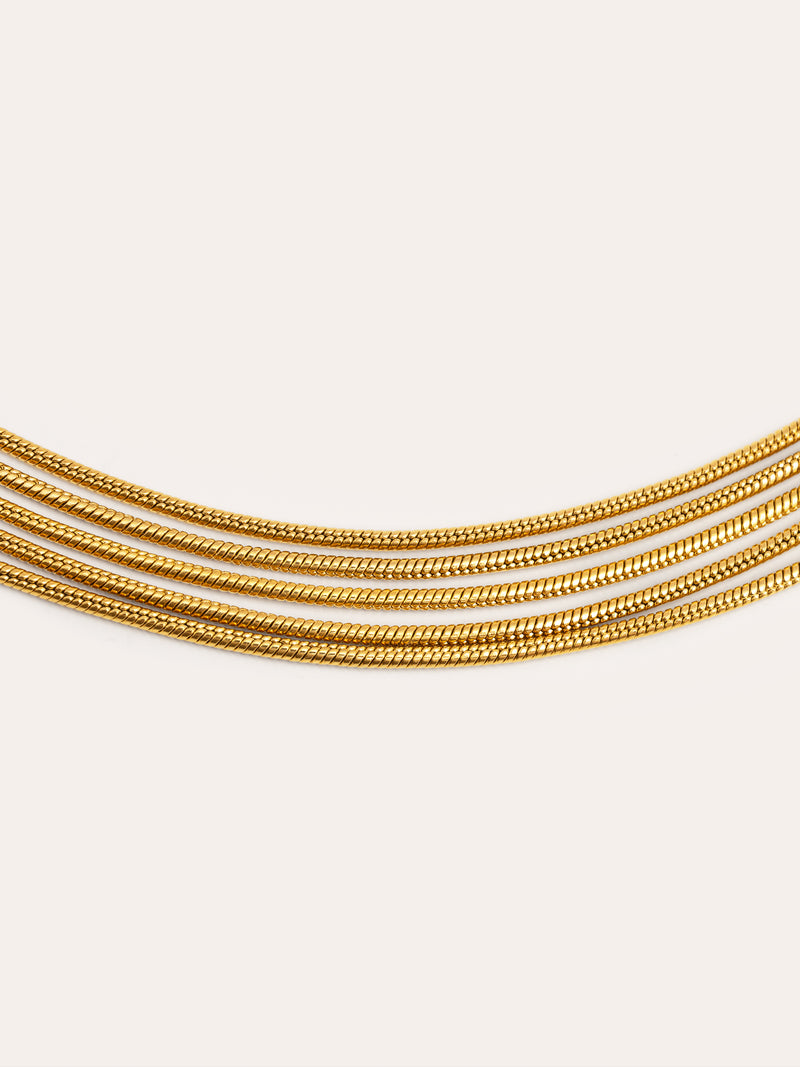 Choker Cleopatra Aço Banho de Ouro