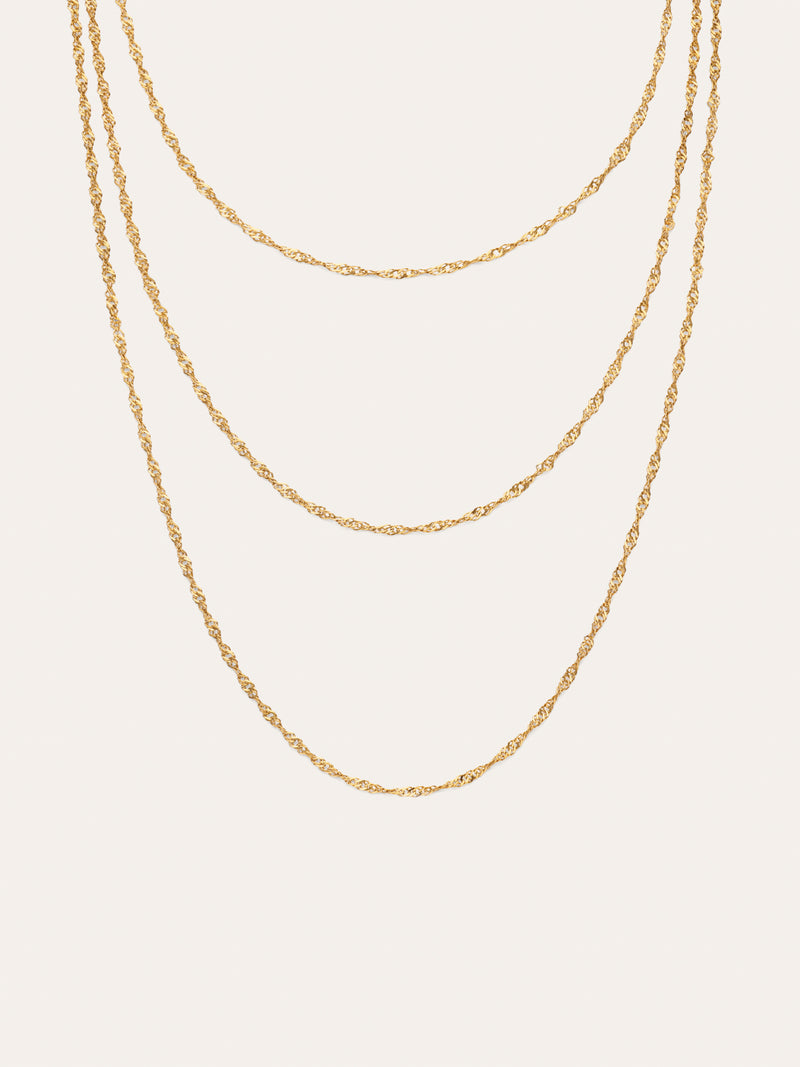 Collar Cleopatra Mini Twist Acero Baño Oro