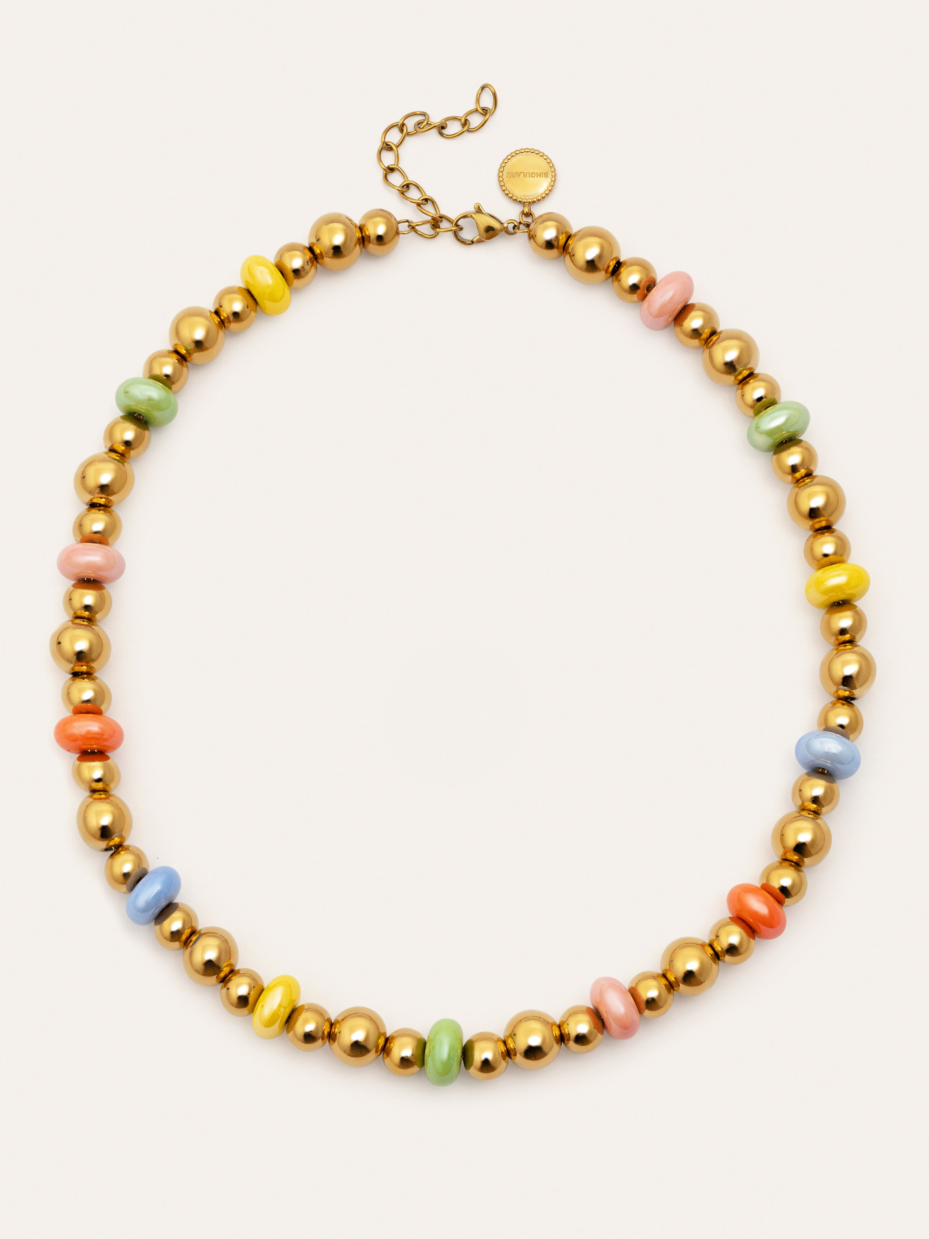 Collar Color Bomb Acero  Baño Oro